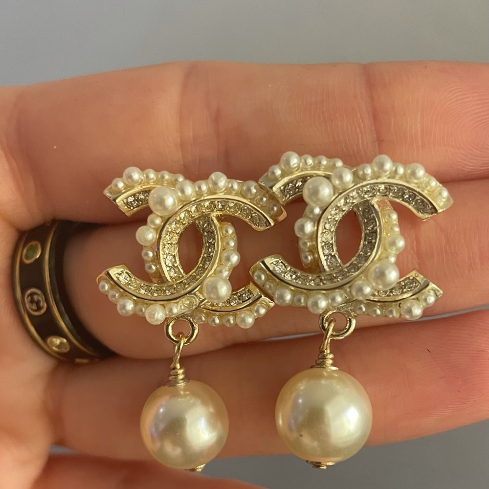 Chanel Pearl Drop Earrings